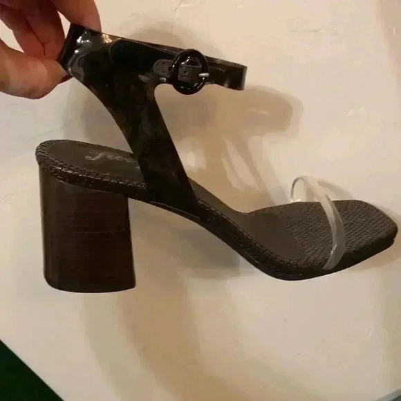 Free People Strappy Jelly Block Heel Snakeskin new - Picture 1 of 6